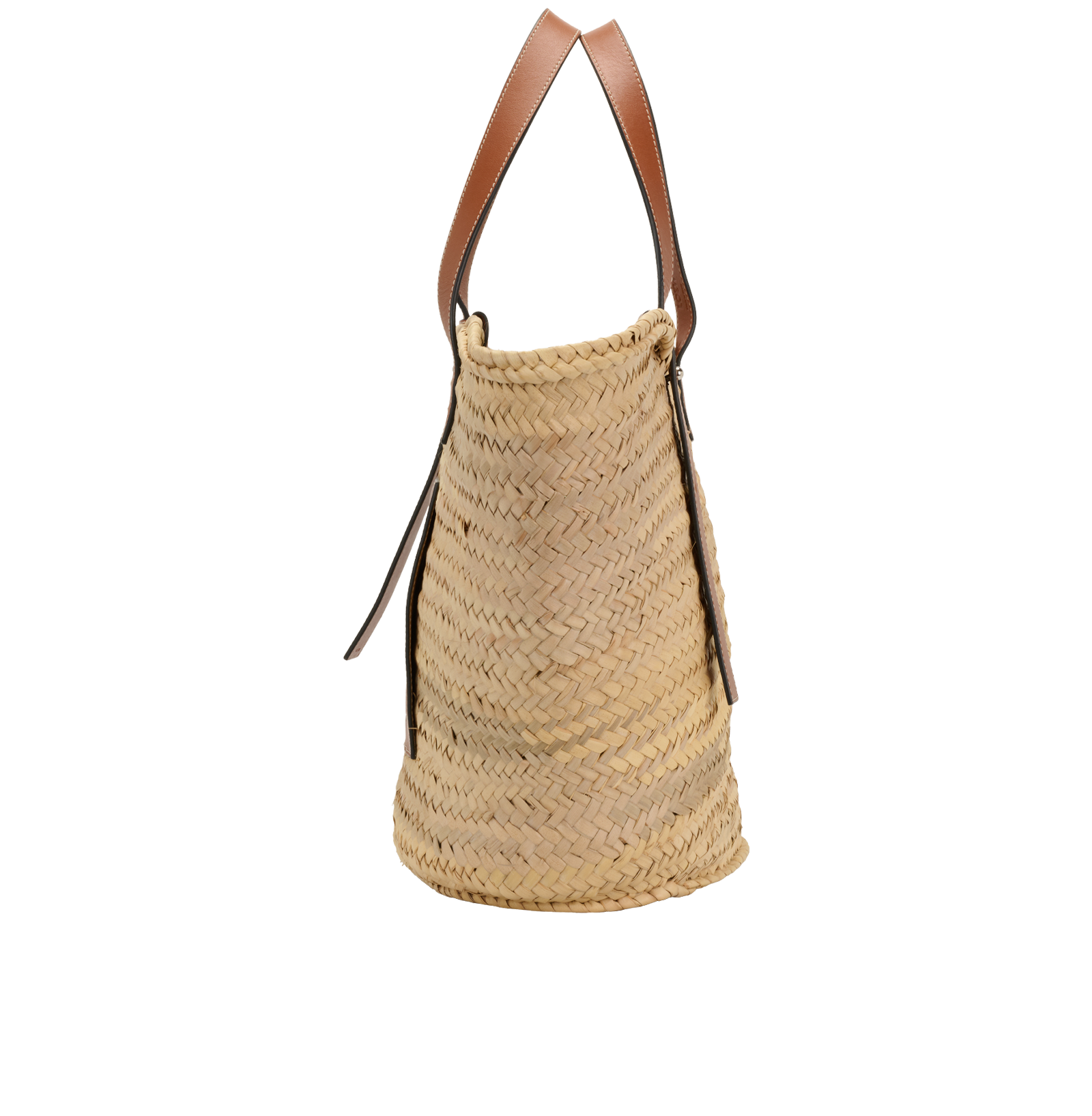 Medium Basket Bag, &pound;350, Handbags, Beige/Brown, Raffia, Bottom view